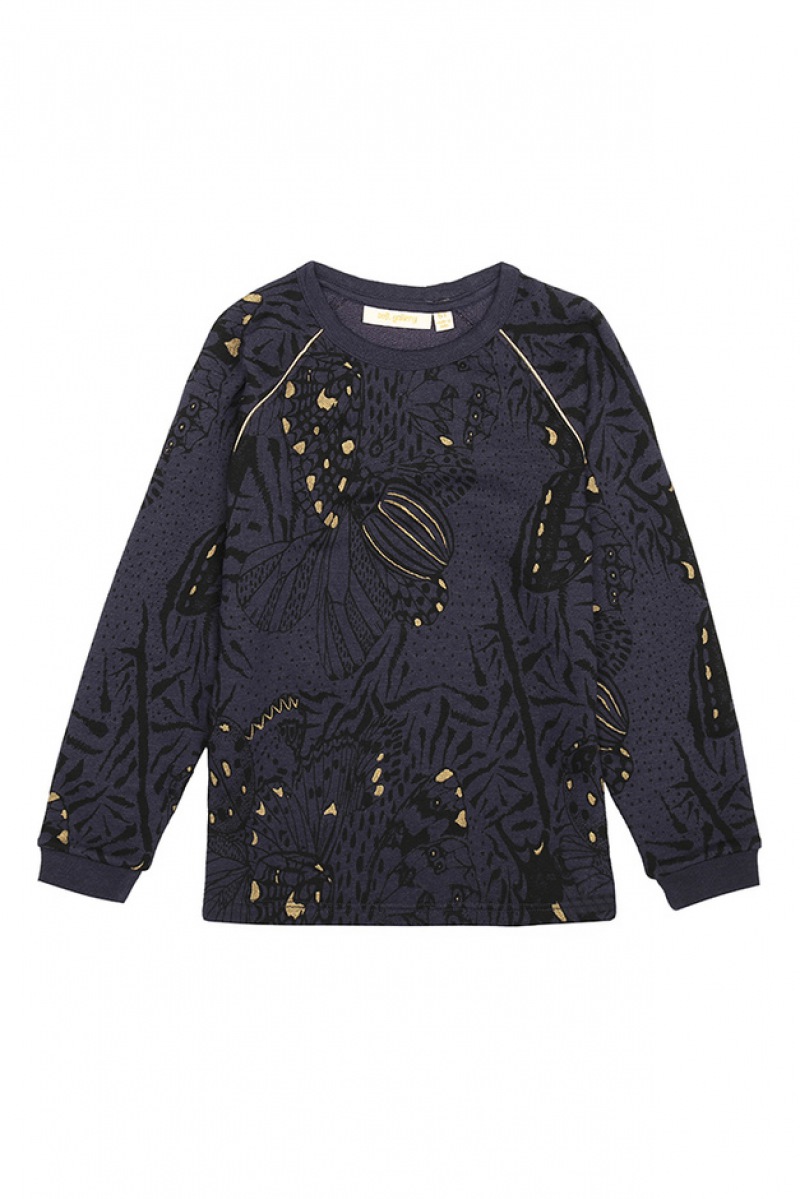  Soft GAllery Signe Sweatshirt, Outer Space, AOP Wings