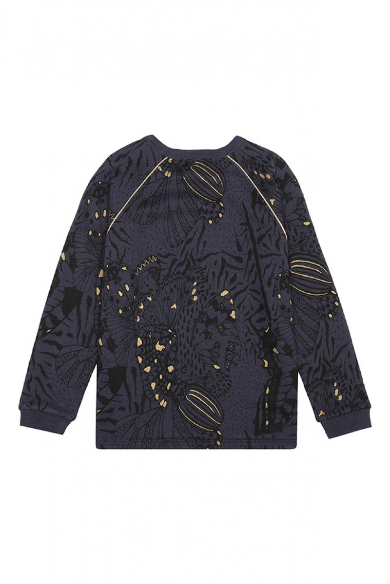  Soft GAllery Signe Sweatshirt, Outer Space, AOP Wings