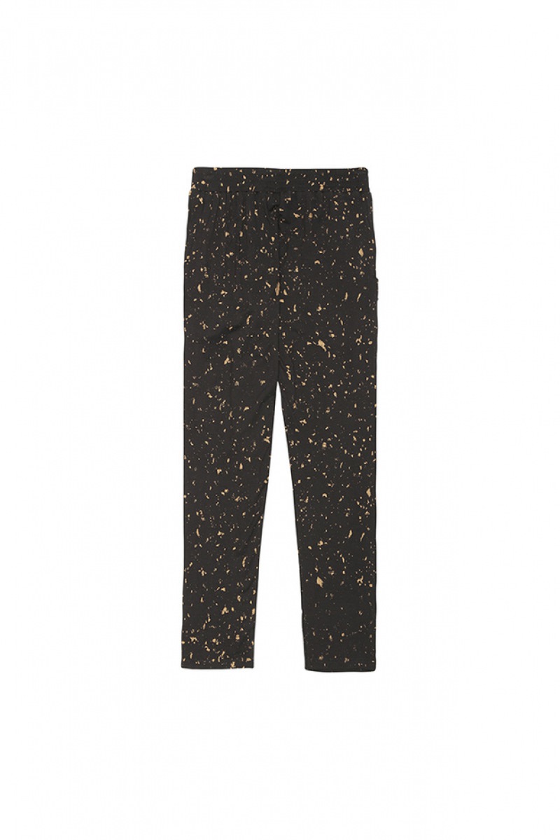  Soft Gallery Lucy Pants, Jet Black, AOP Flakes Gold