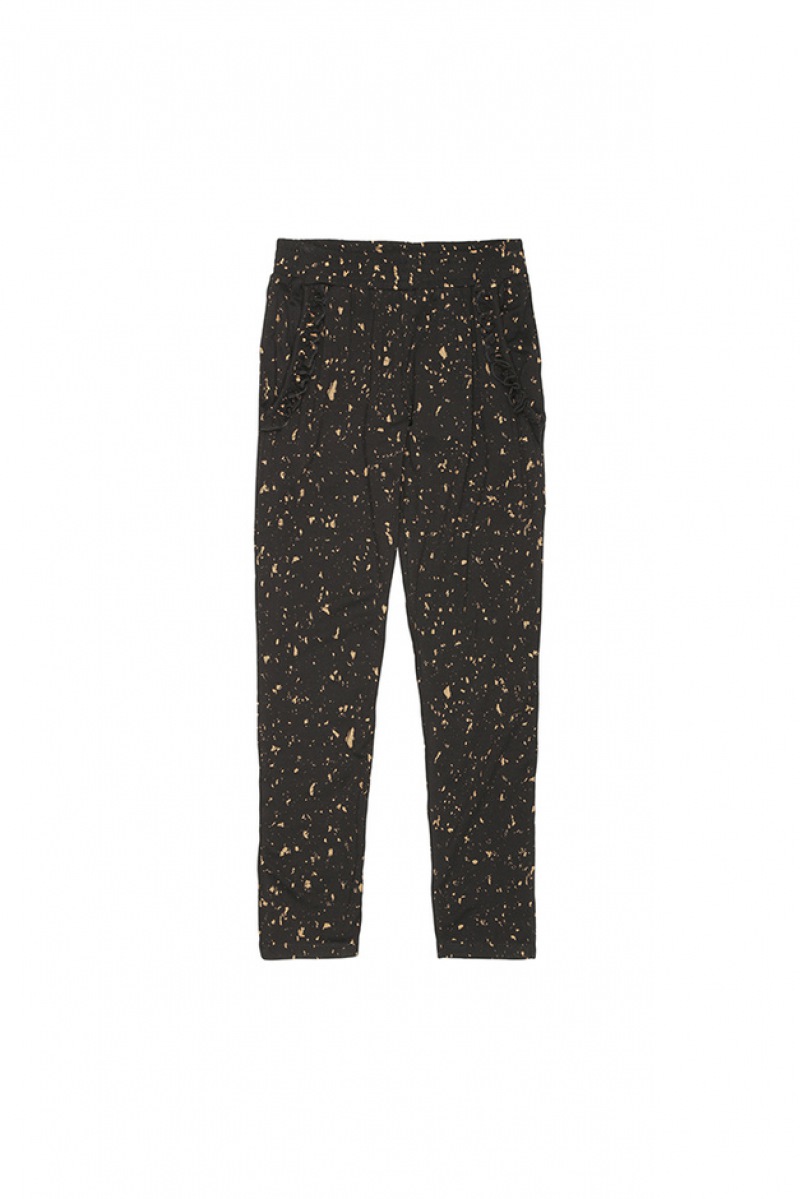  Soft Gallery Lucy Pants, Jet Black, AOP Flakes Gold