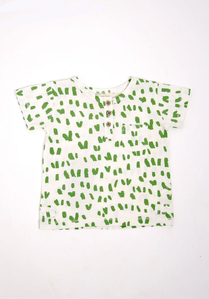  nadadelazos buttoned T-Shirt GRASS