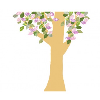  Inke Wanddeko Baum aus original Vintage-Tapeten 