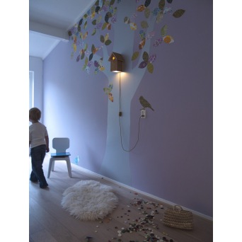  Inke Wanddeko Baum aus original Vintage-Tapeten 