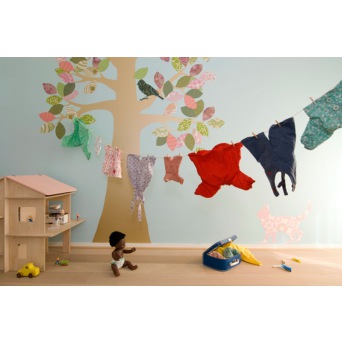  Inke Wanddeko Baum aus original Vintage-Tapeten 