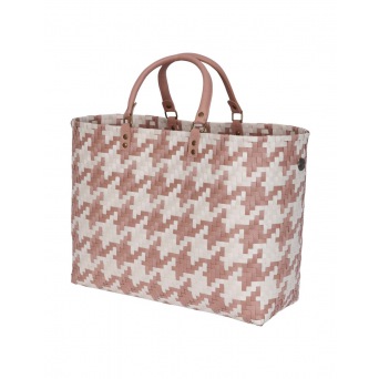  Handed By Mayfair Grand- Shopper with champagne pattern size L with short PU Handles, copper blush