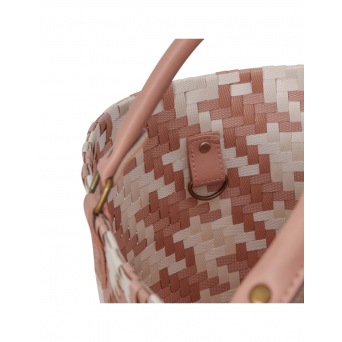  Handed By Mayfair Grand- Shopper with champagne pattern size L with short PU Handles, copper blush