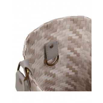  Handed By Mayfair Grand- Shopper with champagne pattern size L with short PU Handles, pale grey