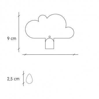  TRESXICS Wall hanger 2 clouds   20 rain drops, white