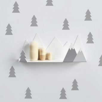  TRESXICS Shelf grey mountain & 12 fir stickerscker fir tree, black